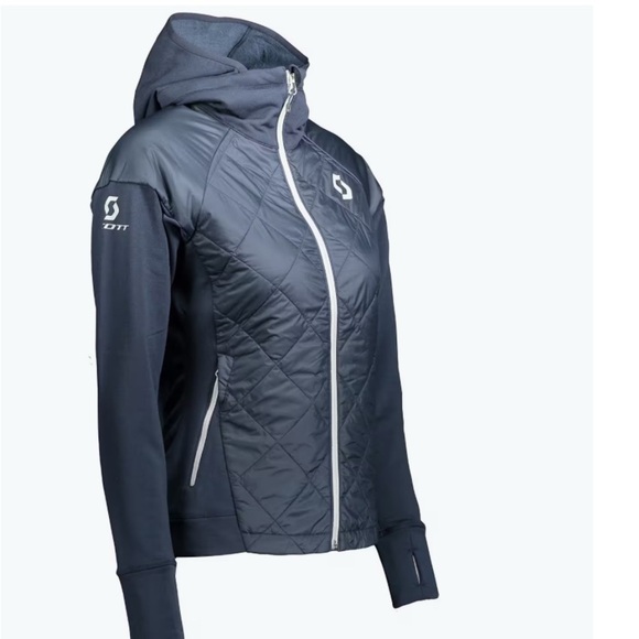 Scott Navy Blue Quilted Jacket with Hood Size S - Picture 2 of 12